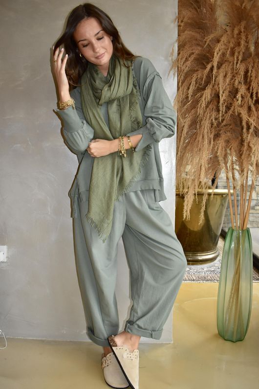 Lagen Seamed Tapered Barrel Pant Khaki /9=